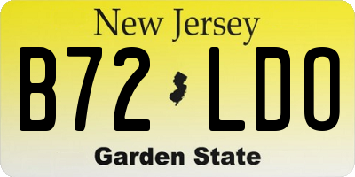 NJ license plate B72LDO