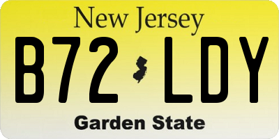 NJ license plate B72LDY