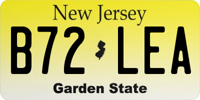 NJ license plate B72LEA