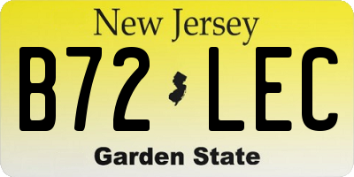 NJ license plate B72LEC
