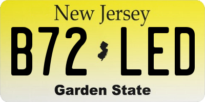 NJ license plate B72LED