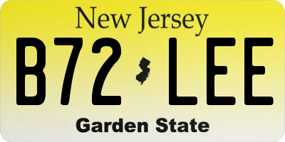 NJ license plate B72LEE