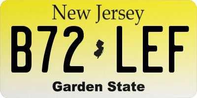 NJ license plate B72LEF