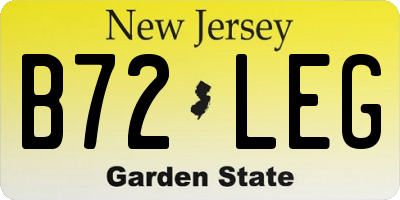 NJ license plate B72LEG