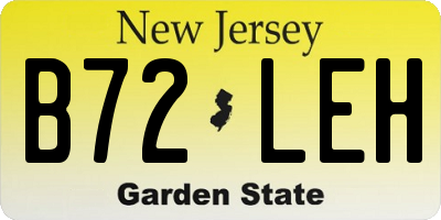 NJ license plate B72LEH