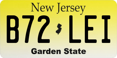 NJ license plate B72LEI