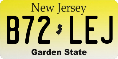NJ license plate B72LEJ