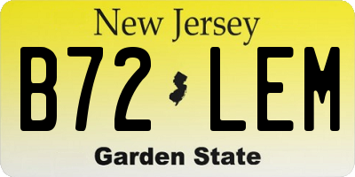 NJ license plate B72LEM