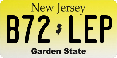 NJ license plate B72LEP