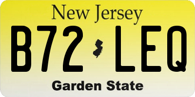 NJ license plate B72LEQ