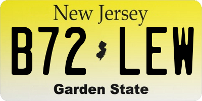NJ license plate B72LEW