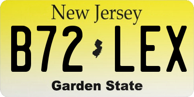 NJ license plate B72LEX