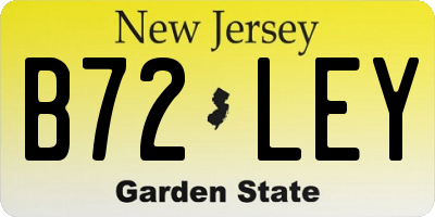 NJ license plate B72LEY