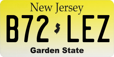 NJ license plate B72LEZ