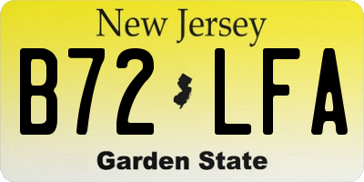 NJ license plate B72LFA