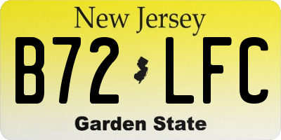 NJ license plate B72LFC