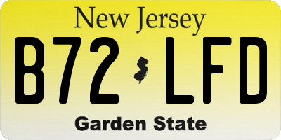 NJ license plate B72LFD
