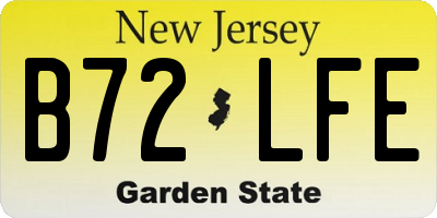 NJ license plate B72LFE