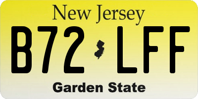 NJ license plate B72LFF