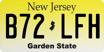NJ license plate B72LFH