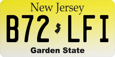 NJ license plate B72LFI