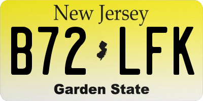 NJ license plate B72LFK