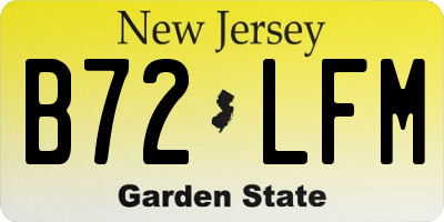 NJ license plate B72LFM