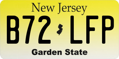 NJ license plate B72LFP