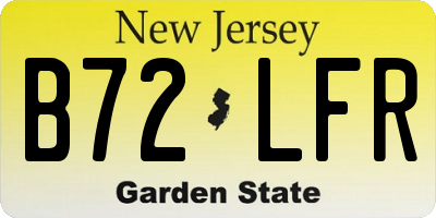 NJ license plate B72LFR