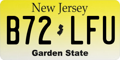 NJ license plate B72LFU