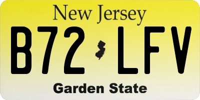 NJ license plate B72LFV