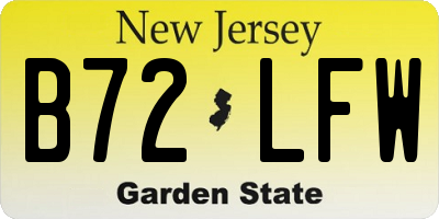 NJ license plate B72LFW