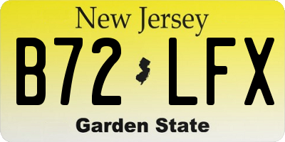 NJ license plate B72LFX