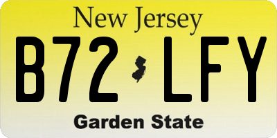 NJ license plate B72LFY