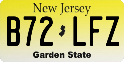 NJ license plate B72LFZ