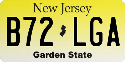 NJ license plate B72LGA