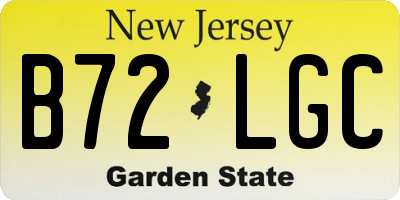 NJ license plate B72LGC