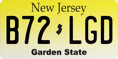 NJ license plate B72LGD
