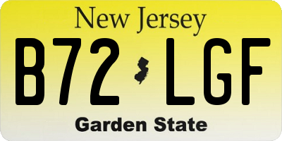 NJ license plate B72LGF