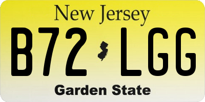 NJ license plate B72LGG