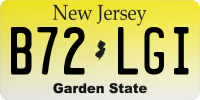 NJ license plate B72LGI