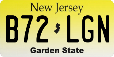NJ license plate B72LGN