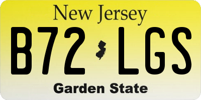 NJ license plate B72LGS