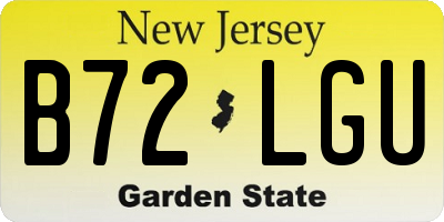 NJ license plate B72LGU