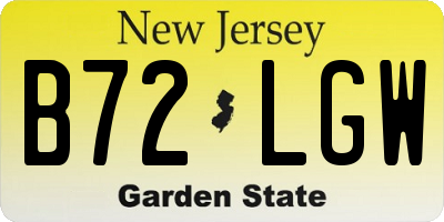 NJ license plate B72LGW