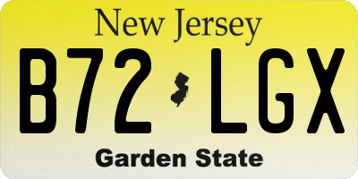 NJ license plate B72LGX