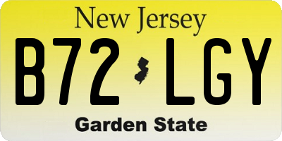 NJ license plate B72LGY