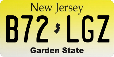 NJ license plate B72LGZ