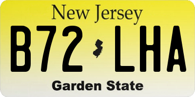 NJ license plate B72LHA