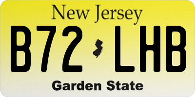 NJ license plate B72LHB